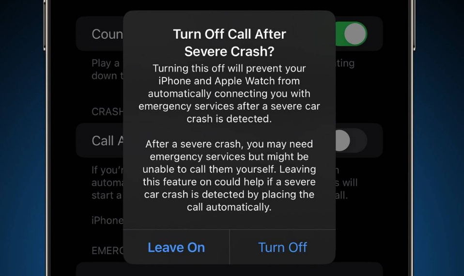 建华苹果14维修分享 iPhone 14 和 Apple Watch 上关闭崩溃检测 